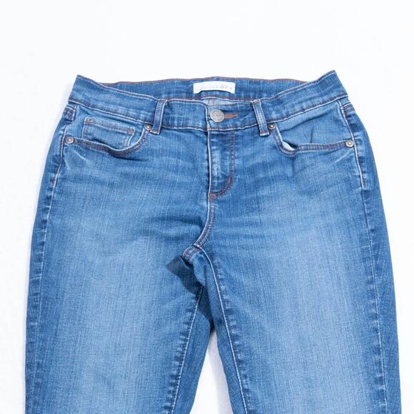 LOFT Blue Skinny Jeans with Stretch Mid-Rise - Picture 3 of 10